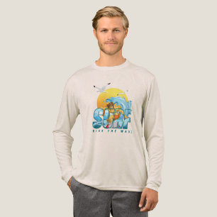 Der Surfer Reitet die Welle (1) Herren Langarm Tri-Blend Shirt