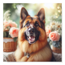 Der süße Deutsche Schäferhund mit einem hellen Läc