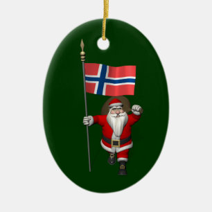 Der süße Weihnachtsmann mit Abtritt Norwegens Keramikornament