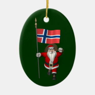 Der süße Weihnachtsmann mit Abtritt Norwegens Keramikornament