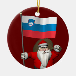 Der süße Weihnachtsmann mit Abtritt Sloweniens Keramik Ornament