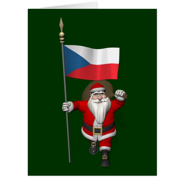 Der süße Weihnachtsmann mit der Flagge der Tschech (Vorderseite)