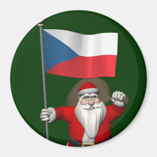 Der süße Weihnachtsmann mit der Flagge der Tschech Magnet