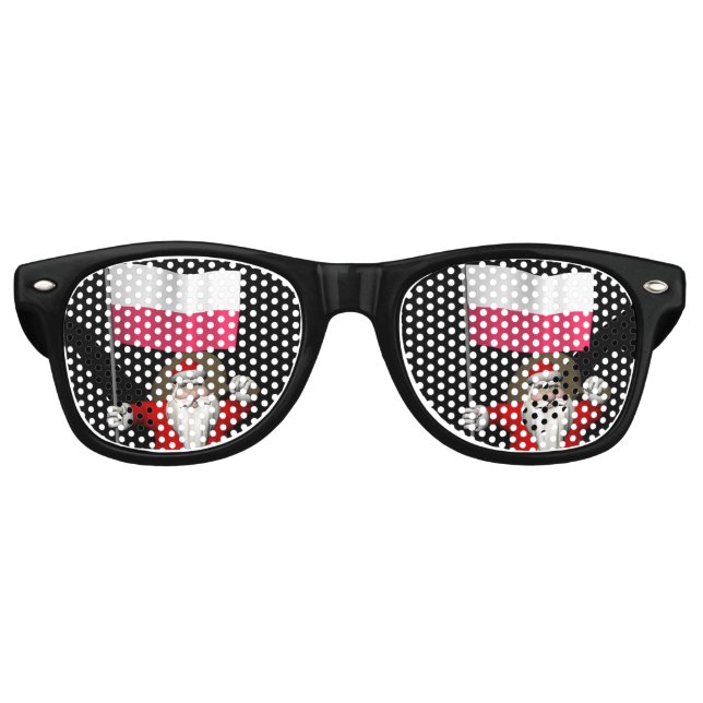 Der süße Weihnachtsmann mit der Flagge Polens Sonnenbrille (Vorderseite)