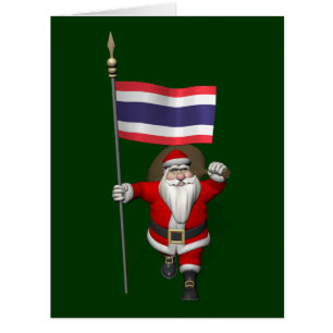 Der süße Weihnachtsmann mit der Flagge Thailands