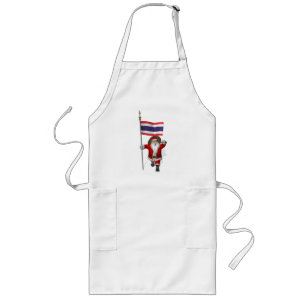 Der süße Weihnachtsmann mit der Flagge Thailands Lange Schürze