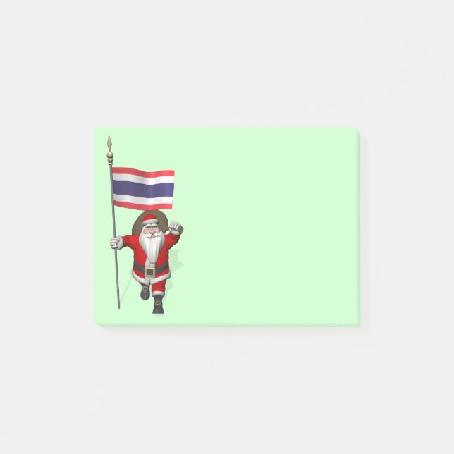 Der süße Weihnachtsmann mit der Flagge Thailands Post-it Klebezettel (Vorderseite)