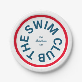 Der Swim Club Blue Wappen Red Strip Pappteller