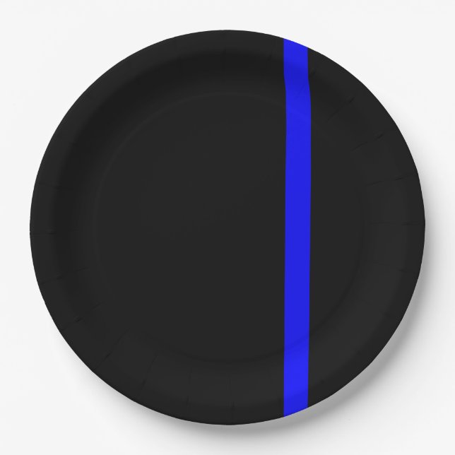 Der symbolische, dünne blaue Linienstil Pappteller (Vorderseite)