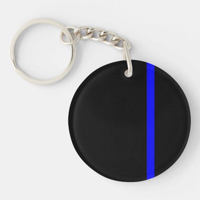 Der symbolische, dünne blaue Linienstil Schlüsselanhänger (Vorderseite)
