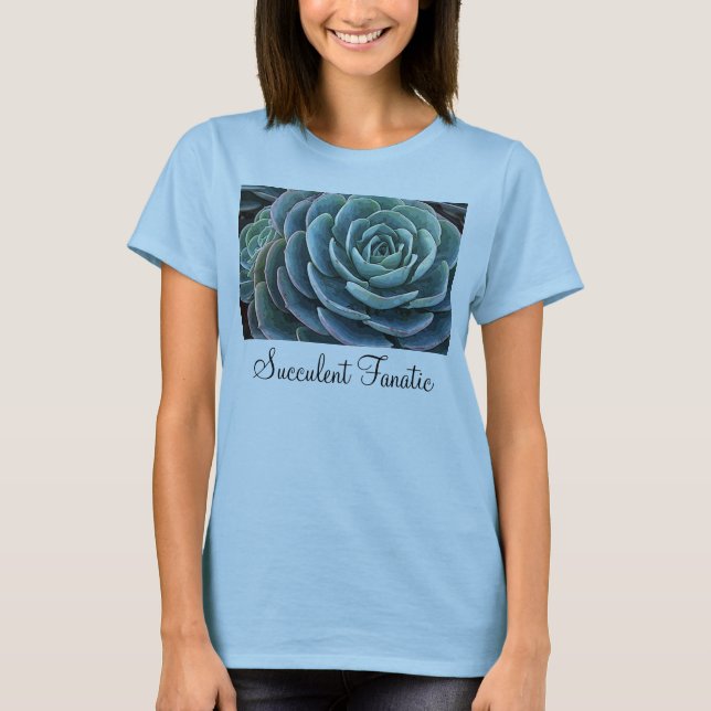Der T - Shirt blauer echeveria Damen (Vorderseite)