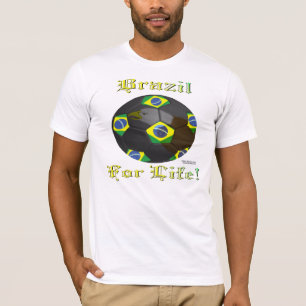 Der T - Shirt Brasilien-Fußball-Fan 4 Leben-Männ