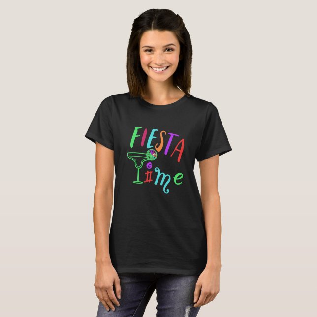 Der T - Shirt bunter Frauen Fiesta-Zeit-Margarita (Vorne ganz)