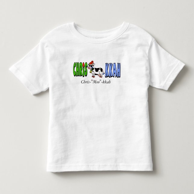 Der T - Shirt Chrismukkah Kleinkindes mit Kuh (Vorderseite)