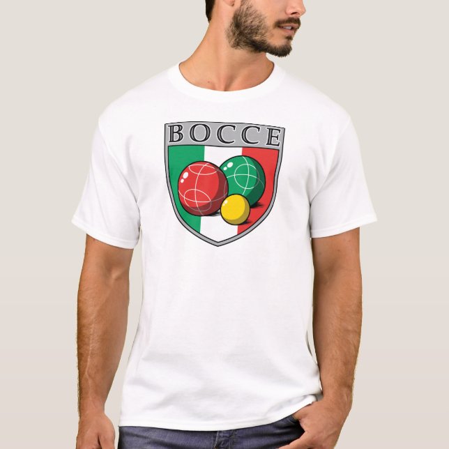 Der T - Shirt der Bocce Schild-Männer (Vorderseite)