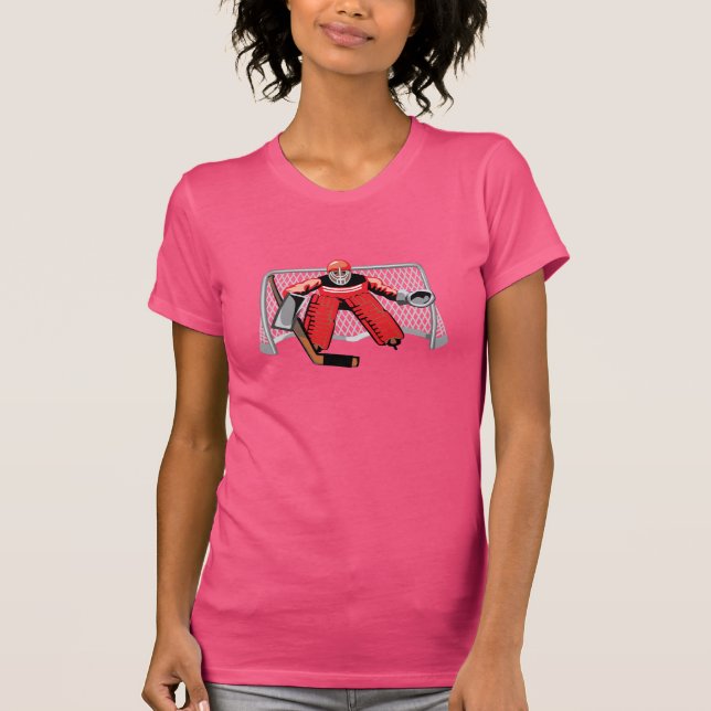 Der T - Shirt der Eis-Hockeygoalie-Frauen (Vorderseite)