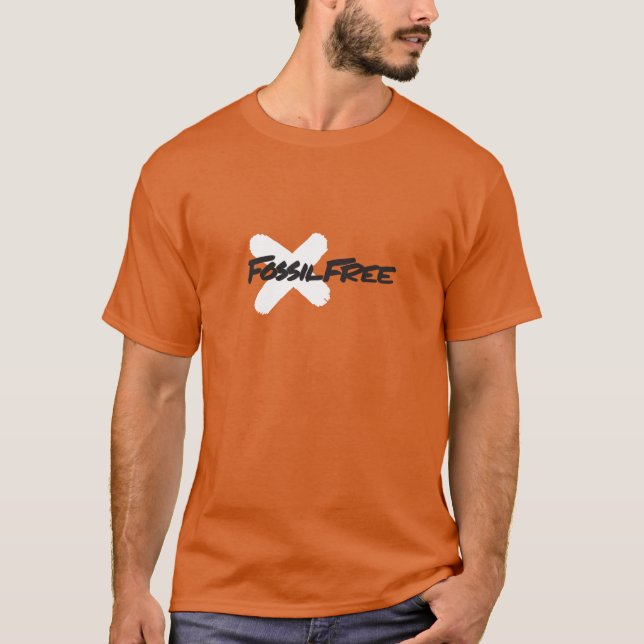 Der T - Shirt der Fossil-freien Männer (Vorderseite)