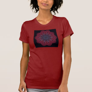 Der T - Shirt der Frauen des Fraktal-(Winter-Blüte