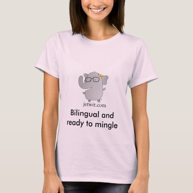 der T - Shirt der Frauen zweisprachig und bereit (Vorderseite)