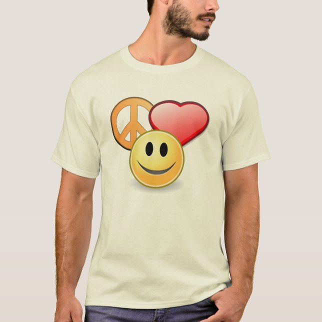 Der T - Shirt der FriedensLiebe- und -glückmänner (Vorderseite)