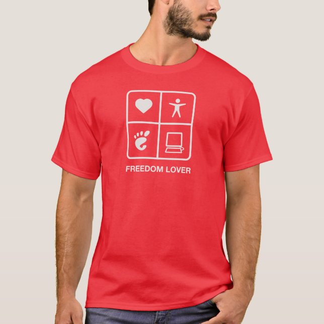 Der T - Shirt der GNOME Freiheits-Liebhaber-Männer (Vorderseite)