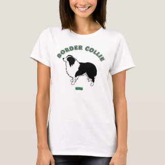 Der T - Shirt der Grenzcollie-Frauen (weiß)