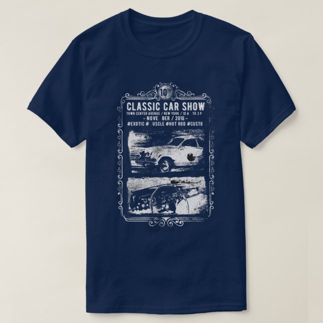 Der T - Shirt der klassischen Auto-Show-Männer (Design vorne)