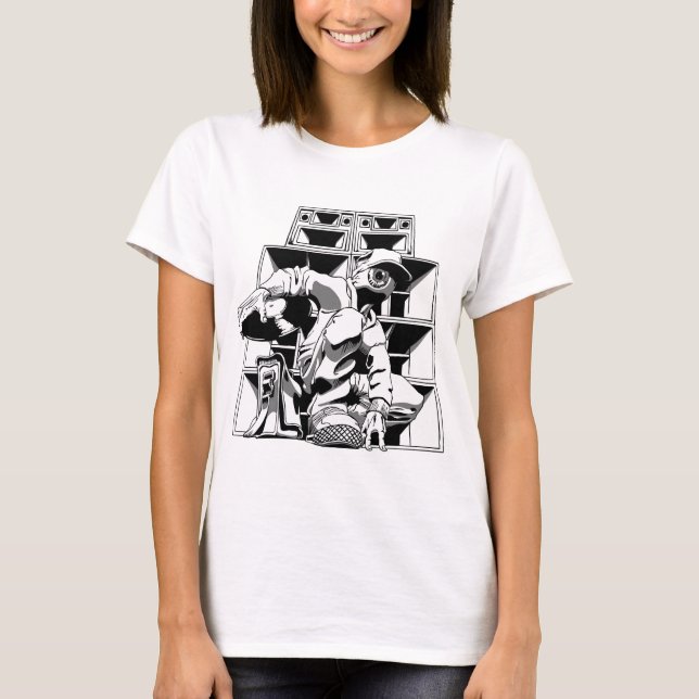 Der T - Shirt der Lautsprecher-Stapel-Frauen (Vorderseite)
