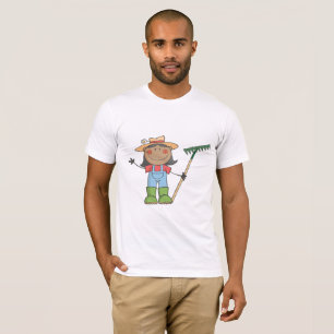 Der T - Shirt der Mädchen-im Garten arbeitenmänn