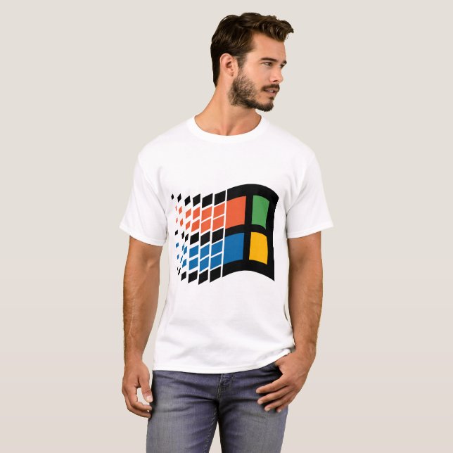 Der T - Shirt der Männer des Windows- 95logo-| (Vorne ganz)