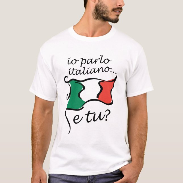 Der T - Shirt der Männer: Io parlo Italiano (Vorderseite)
