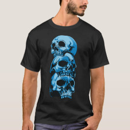 Der T - Shirt der Männer mit den blauen Schädeln