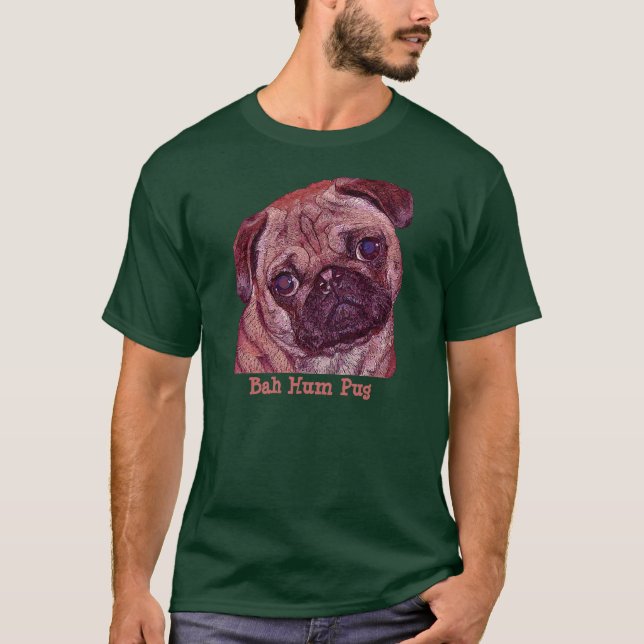 Der T - Shirt der Mops "Bah Summen-Mops-" Männer (Vorderseite)