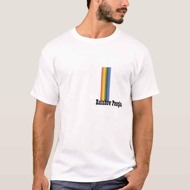 Der T - Shirt der Regenbogen-Leute-Männer (Vorderseite)