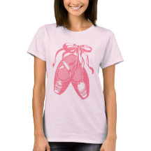 Der T - Shirt der rosa Ballett-Schuh-hellrosa