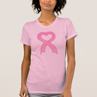Der T - Shirt der rosa Band-Herz-Frauen