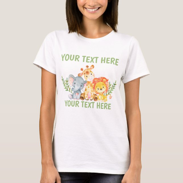 Der T - Shirt der Safari-Dschungel-Zoo-Tierfrauen (Vorderseite)