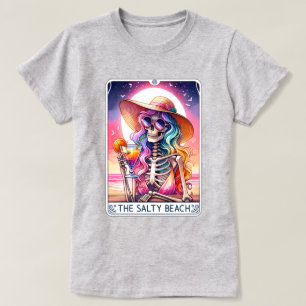 Der T - Shirt der Salty Beach Skeleton Tarot Card