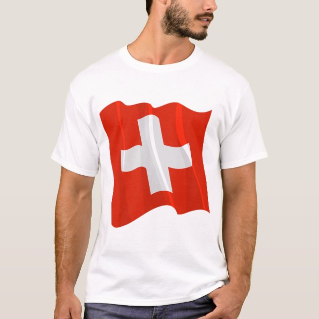 Der T - Shirt der Schweizer Flaggen-Männer (Vorderseite)