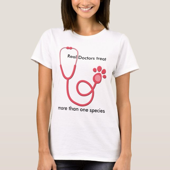 Der T - Shirt der Tierarzt-Stethoskop-Frauen (Vorderseite)