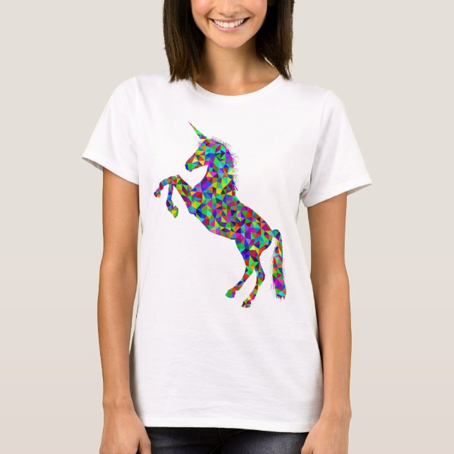 Der T - Shirt der Unicorn-magischen bunten (Vorderseite)