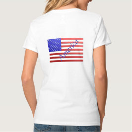 Der T - Shirt der US Flagge-Frau