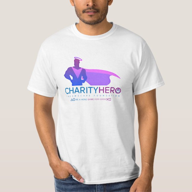 DER T - SHIRT DER WOHLTÄTIGKEIT-HELD-LOGO-MÄNNER (Vorderseite)