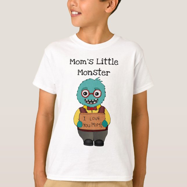 Der T - Shirt des kleinen Monsterjungen der lustig (Vorderseite)