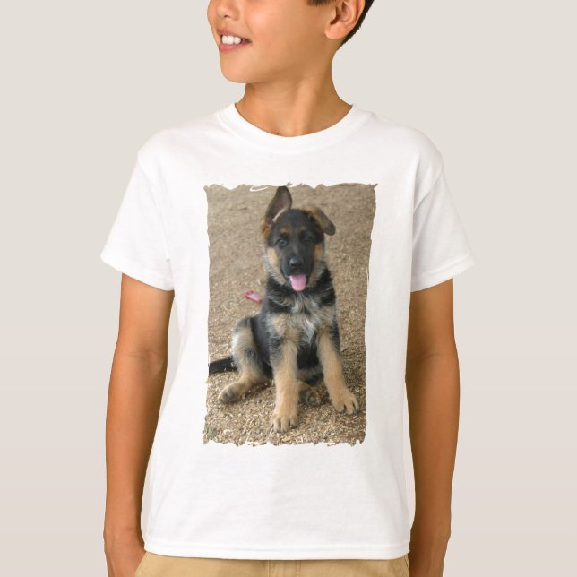 Der T - Shirt des Schäferhund-Welpen-Kindes (Vorderseite)