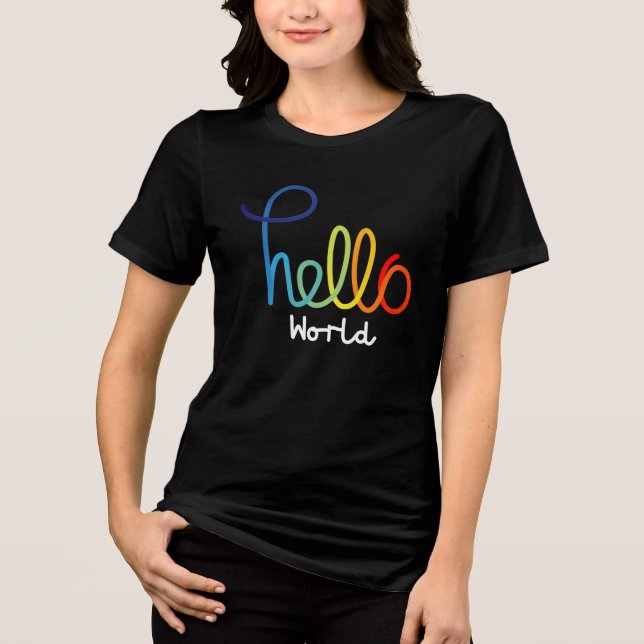 Der T - Shirt "Dreispiel" von Hello World Women (Vorderseite)