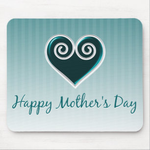 Der Tag der Aqua-Herz-Mutter Mousepad