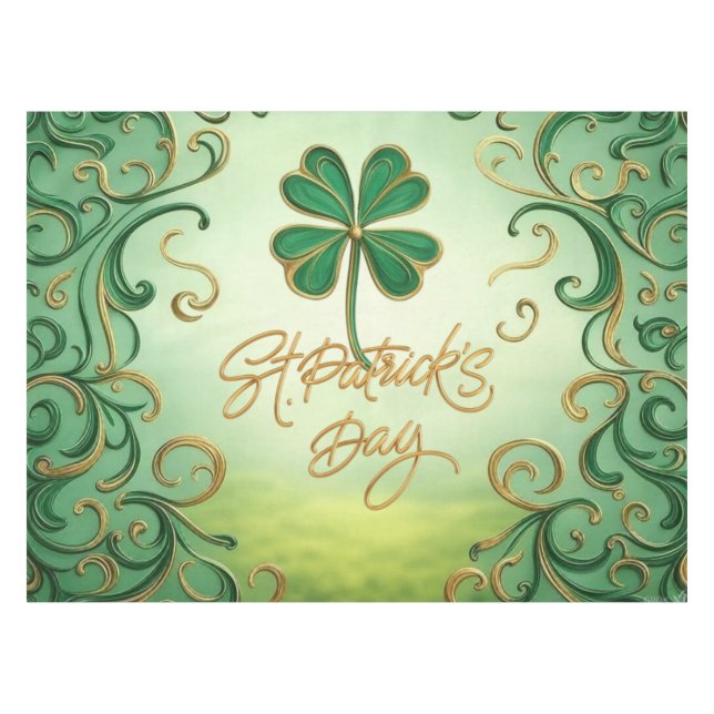 Der Tag der Clover Saint Patrick Tischdecke (Vorderseite (Horizontal))