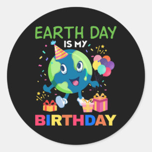 Der Tag der Erde ist mein Geburtstag T-Shirt tagsu Runder Aufkleber