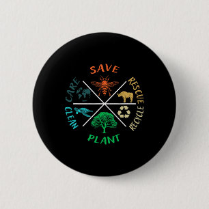 Der Tag der Erde Rette die Bienen Pflanze mehr Bäu Button